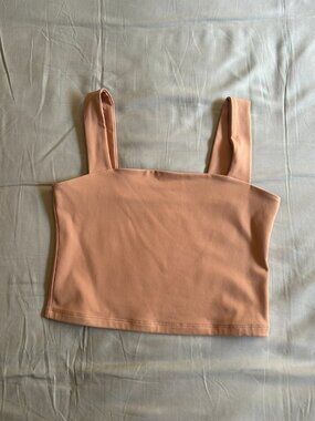 Peach Abercrombie Square Neck Crop Tank